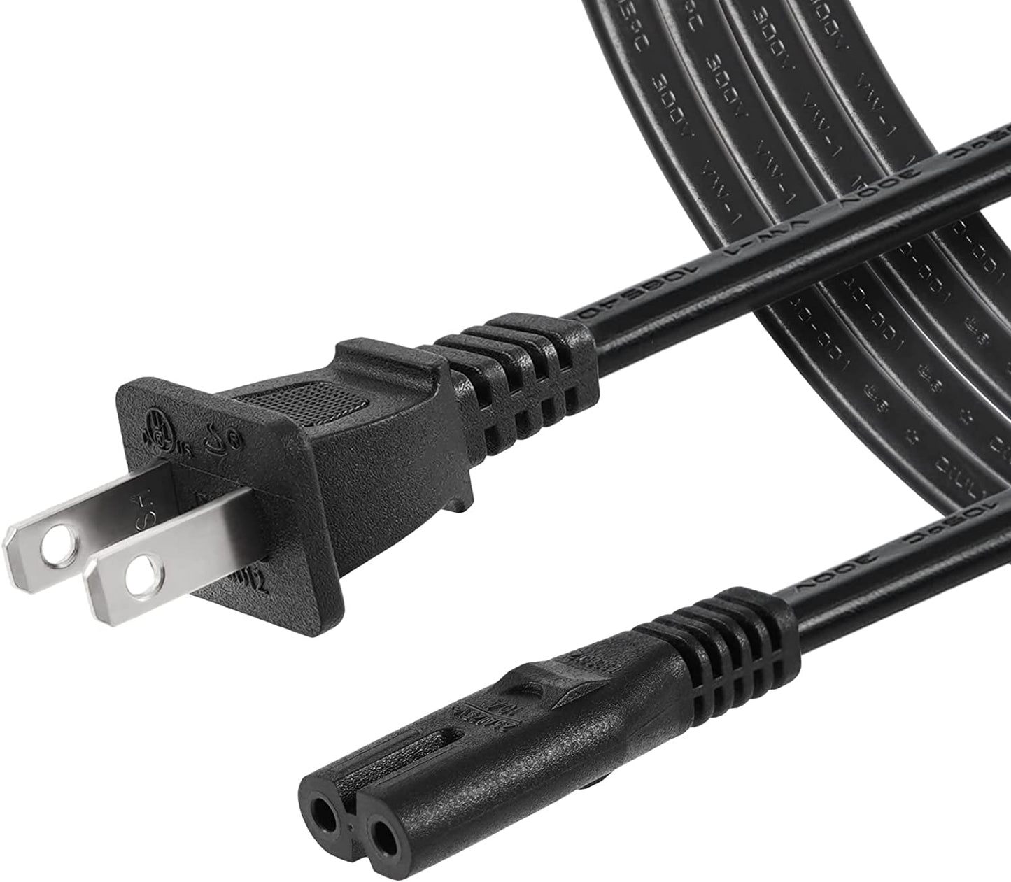AC Power Cord Compatible Samsung TV, TCL Lg Sony Sharp Insignia Hisense Toshiba TV 6 Feet 2 Prong Power Cable Replacement