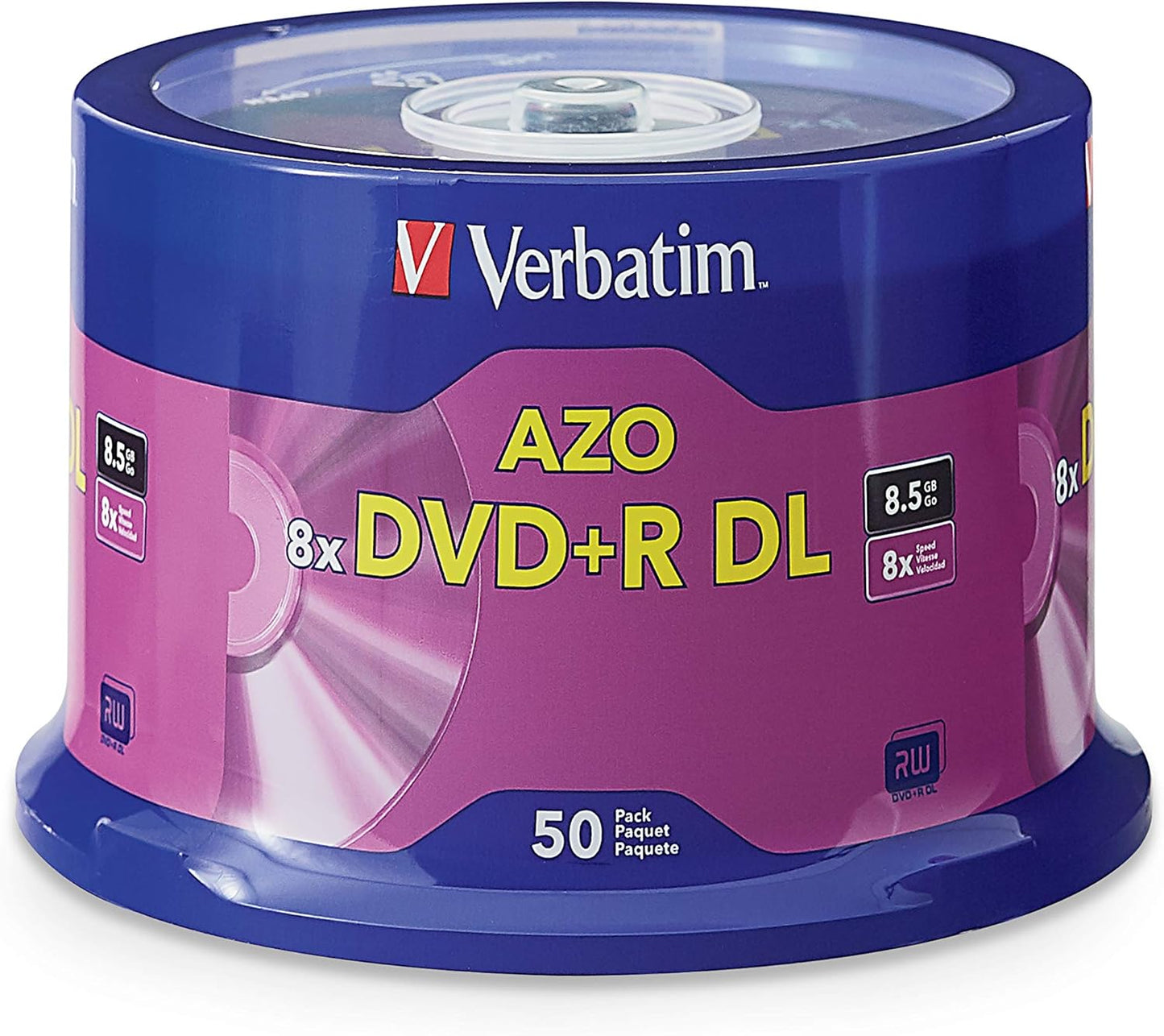 DVD+R DL 8.5GB 8X with Branded Surface - 50Pk Spindle, 50 - Disc