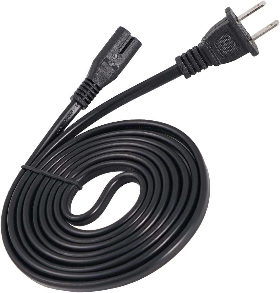 AC Power Cord Compatible Samsung TV, TCL Lg Sony Sharp Insignia Hisense Toshiba TV 6 Feet 2 Prong Power Cable Replacement